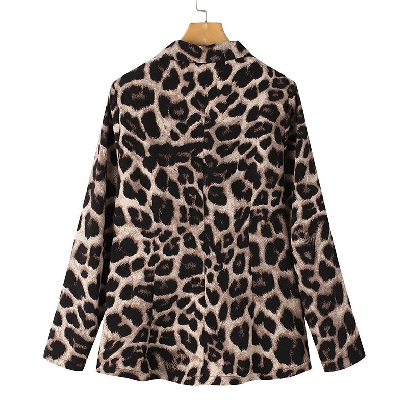 ZANZEA Leopard Print Lightweight Blazer for Women Autumn Notched Lapel Long Sleeve with Shoulder Pad Woman Commute Outerwear - T&NLIFESTYLE ZANZEA Leopard Print Lightweight Blazer for Women Autumn Notched Lapel Long Sleeve with Shoulder Pad Woman Commute Outerwear