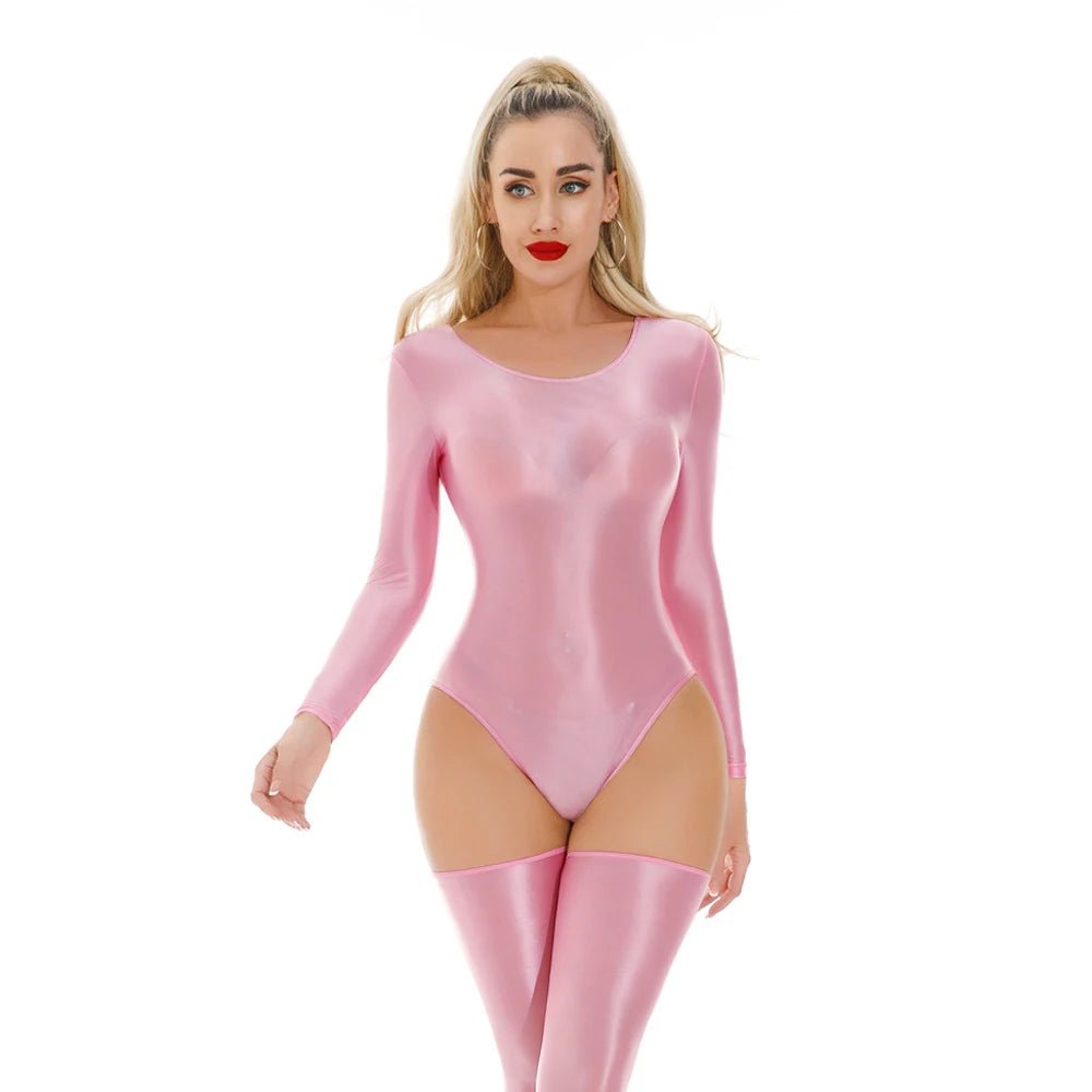 Sexy Women Candy Color High Cut Bodysuit Elastic Dance Tights Smooth Longsleeve Yoga Shapping Leotard One Pieces Thong - T&NLIFESTYLE Sexy Women Candy Color High Cut Bodysuit Elastic Dance Tights Smooth Longsleeve Yoga Shapping Leotard One Pieces Thong