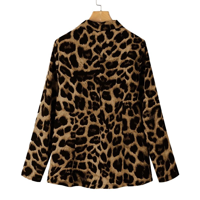 ZANZEA Leopard Print Lightweight Blazer for Women Autumn Notched Lapel Long Sleeve with Shoulder Pad Woman Commute Outerwear - T&NLIFESTYLE ZANZEA Leopard Print Lightweight Blazer for Women Autumn Notched Lapel Long Sleeve with Shoulder Pad Woman Commute Outerwear