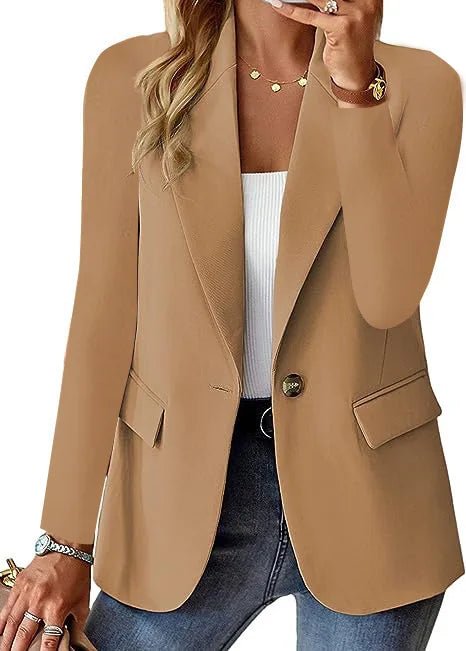 Women OL Blazer Spring Autumn Female One Button Long Sleeve Solid Slim Workwear Business Blazer Coats OUFY - 3008 - T&NLIFESTYLE Women OL Blazer Spring Autumn Female One Button Long Sleeve Solid Slim Workwear Business Blazer Coats OUFY - 3008
