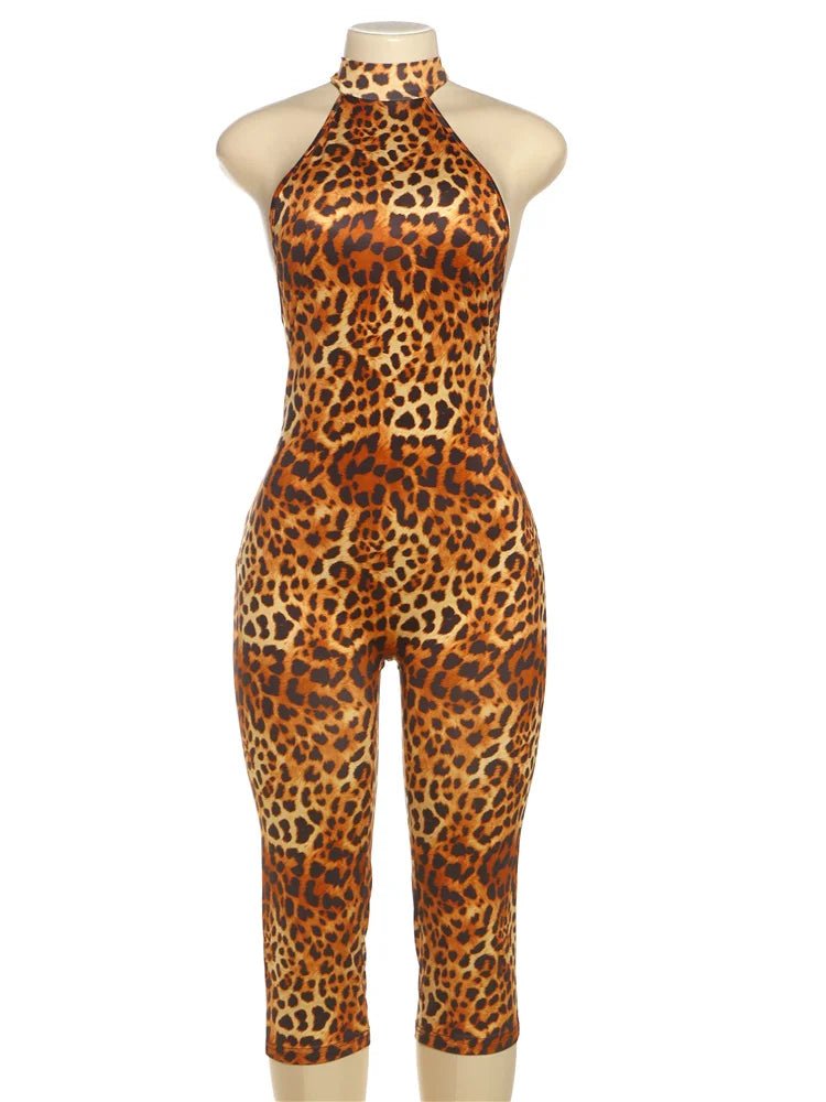 Weird Puss Colorful Print Romper Women Halter Bandage Summer Sexy Hipster Backless Activity Workout Fit Tight Stretch Playsuits - T&NLIFESTYLE Weird Puss Colorful Print Romper Women Halter Bandage Summer Sexy Hipster Backless Activity Workout Fit Tight Stretch Playsuits