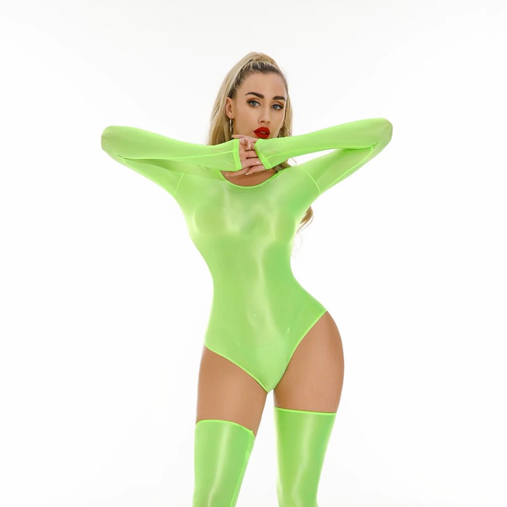 Sexy Women Candy Color High Cut Bodysuit Elastic Dance Tights Smooth Longsleeve Yoga Shapping Leotard One Pieces Thong - T&NLIFESTYLE Sexy Women Candy Color High Cut Bodysuit Elastic Dance Tights Smooth Longsleeve Yoga Shapping Leotard One Pieces Thong