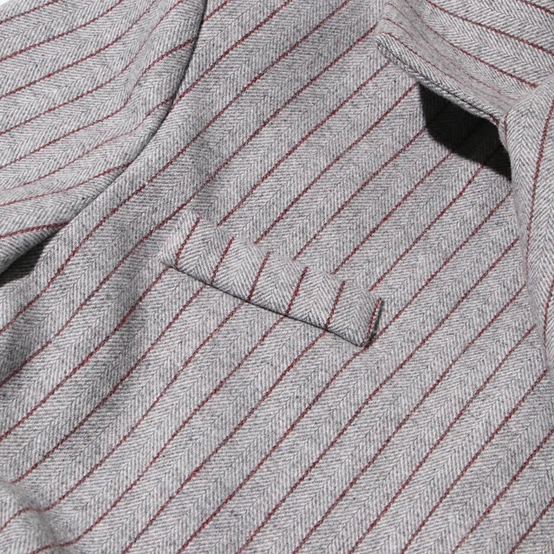 VGH Striped Printing Design Sense Chic Blazer For Women Notched Collar Long Sleeve Spliced Button Slimming Blazer Female Fashion - T&NLIFESTYLE VGH Striped Printing Design Sense Chic Blazer For Women Notched Collar Long Sleeve Spliced Button Slimming Blazer Female Fashion