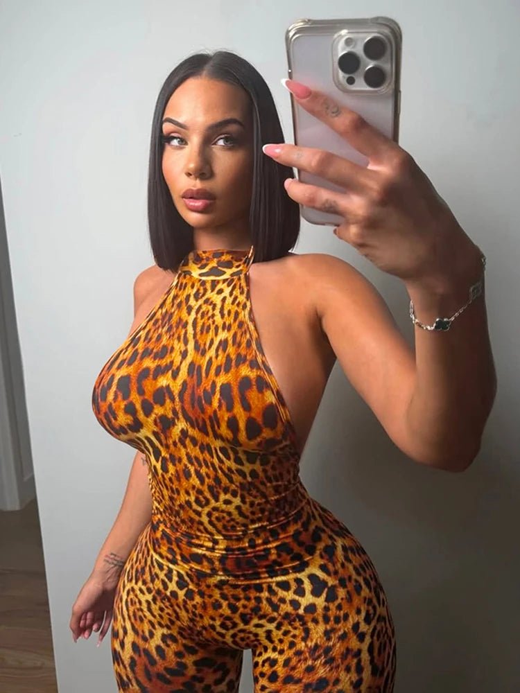 Weird Puss Colorful Print Romper Women Halter Bandage Summer Sexy Hipster Backless Activity Workout Fit Tight Stretch Playsuits - T&NLIFESTYLE Weird Puss Colorful Print Romper Women Halter Bandage Summer Sexy Hipster Backless Activity Workout Fit Tight Stretch Playsuits