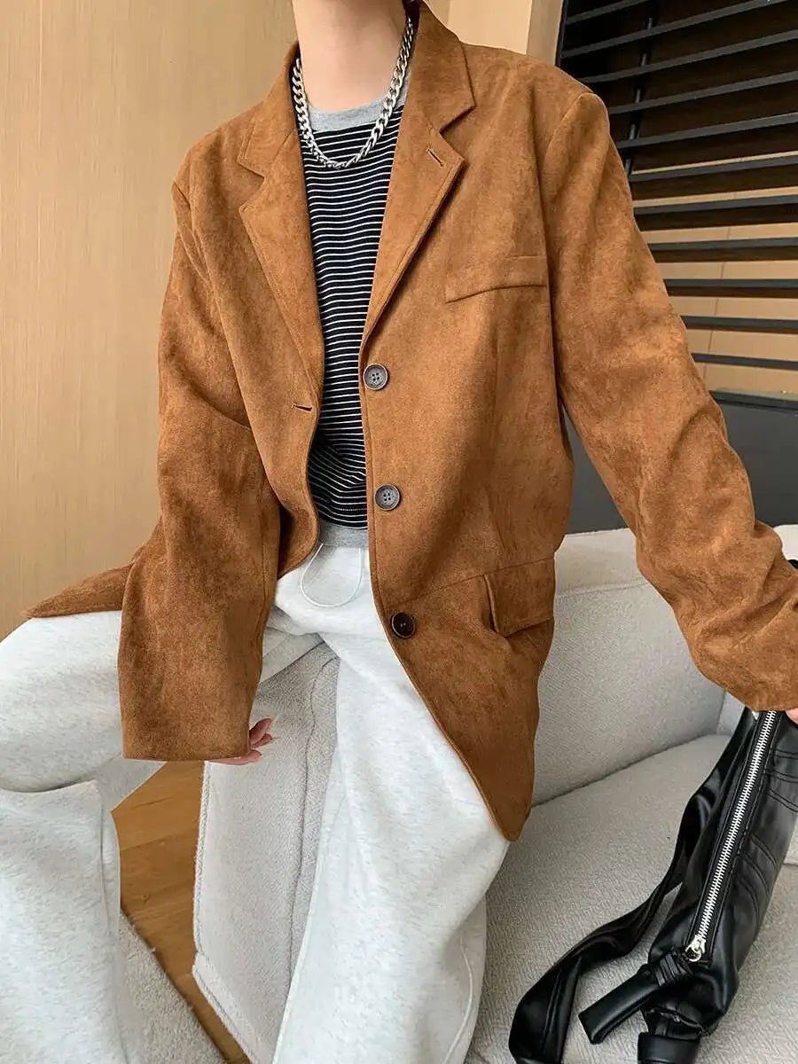 [LANMREM] Vintage Blazers For Women Notched Single Breasted Long Sleeve Office Lady Loose Jackets 2025 Autumn New 26D9821 - T&NLIFESTYLE [LANMREM] Vintage Blazers For Women Notched Single Breasted Long Sleeve Office Lady Loose Jackets 2025 Autumn New 26D9821
