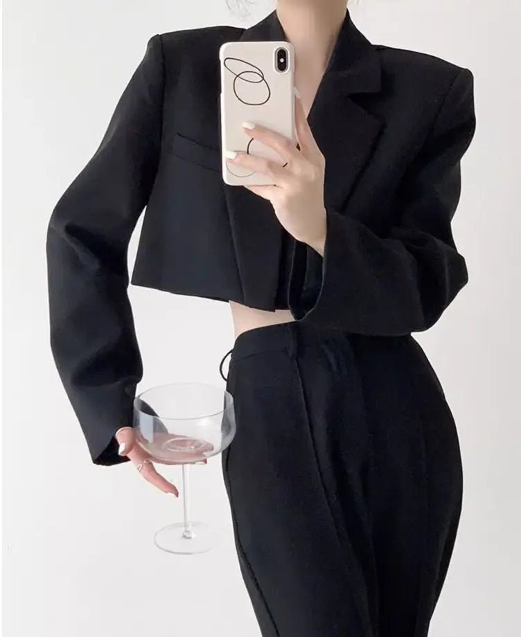 Fashion Women Short Blazer White Basic Jackets Top Elegant Solid Long Sleeve Open Front Coats Casual Short Outwear Office Coat - T&NLIFESTYLE Fashion Women Short Blazer White Basic Jackets Top Elegant Solid Long Sleeve Open Front Coats Casual Short Outwear Office Coat