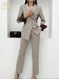 H Han Queen Autumn Winner Formal New Two Piece Set 2024 Elegant Long Sleeve Suit Jacket & Pants Sets Korean Casual Women's Suits - T&NLIFESTYLE H Han Queen Autumn Winner Formal New Two Piece Set 2024 Elegant Long Sleeve Suit Jacket & Pants Sets Korean Casual Women's Suits