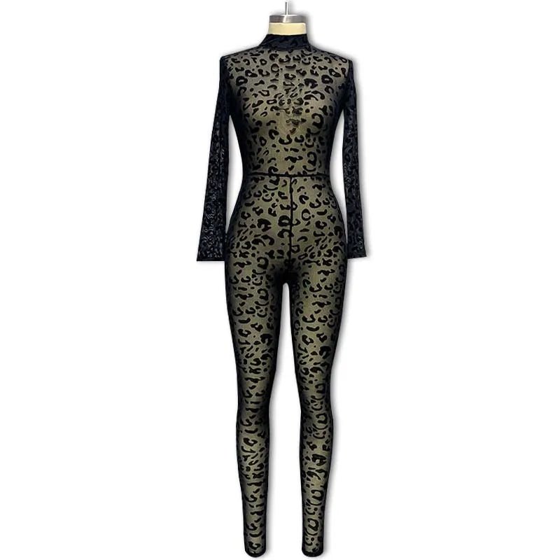 2026 Animal Instinct Mesh Bodystocking Leopard See Through Velour Long Sleeve Rompers Womens Jumpsuit Sexy Midnight Clubwear - T&NLIFESTYLE 2026 Animal Instinct Mesh Bodystocking Leopard See Through Velour Long Sleeve Rompers Womens Jumpsuit Sexy Midnight Clubwear