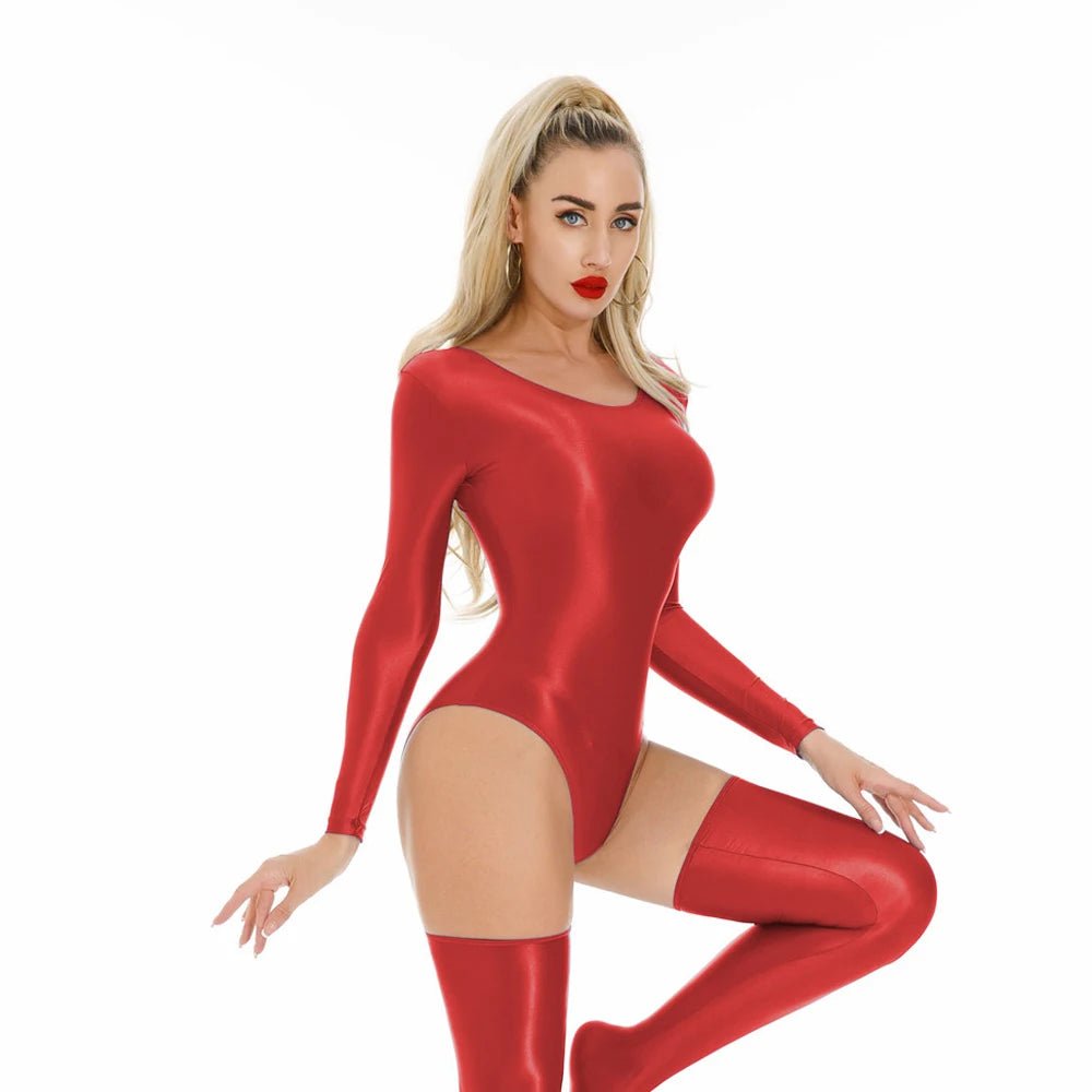 Sexy Women Candy Color High Cut Bodysuit Elastic Dance Tights Smooth Longsleeve Yoga Shapping Leotard One Pieces Thong - T&NLIFESTYLE Sexy Women Candy Color High Cut Bodysuit Elastic Dance Tights Smooth Longsleeve Yoga Shapping Leotard One Pieces Thong