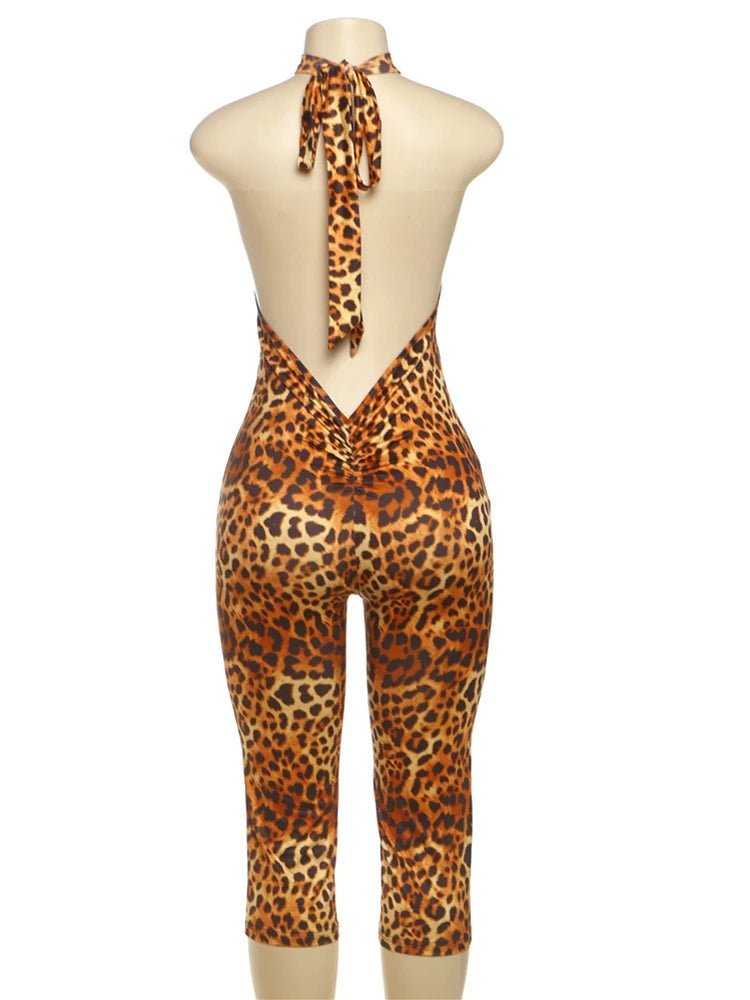 Weird Puss Colorful Print Romper Women Halter Bandage Summer Sexy Hipster Backless Activity Workout Fit Tight Stretch Playsuits - T&NLIFESTYLE Weird Puss Colorful Print Romper Women Halter Bandage Summer Sexy Hipster Backless Activity Workout Fit Tight Stretch Playsuits