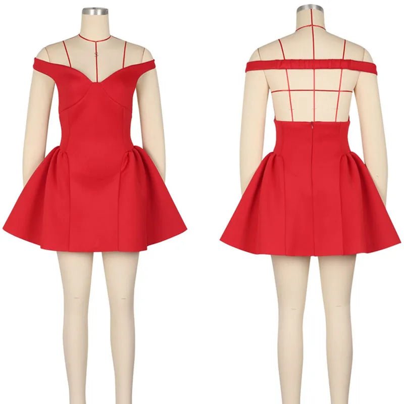 Sexy Club A - line Party Shorts Dresses Women Elegant Sleeveless Backless V - neck Slim Fit Prom Birthday Mini Dress Vestidos Cortos - T&NLIFESTYLE Sexy Club A - line Party Shorts Dresses Women Elegant Sleeveless Backless V - neck Slim Fit Prom Birthday Mini Dress Vestidos Cortos