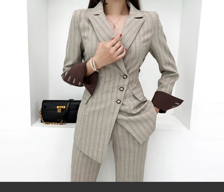 H Han Queen Autumn Winner Formal New Two Piece Set 2024 Elegant Long Sleeve Suit Jacket & Pants Sets Korean Casual Women's Suits - T&NLIFESTYLE H Han Queen Autumn Winner Formal New Two Piece Set 2024 Elegant Long Sleeve Suit Jacket & Pants Sets Korean Casual Women's Suits