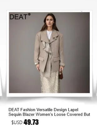 DEAT Fashion White Lace Patchwork Blazer Women's Notched Collar Slim Fit Long Sleeves Single Breasted Suit Jacket New Tide - T&NLIFESTYLE DEAT Fashion White Lace Patchwork Blazer Women's Notched Collar Slim Fit Long Sleeves Single Breasted Suit Jacket New Tide