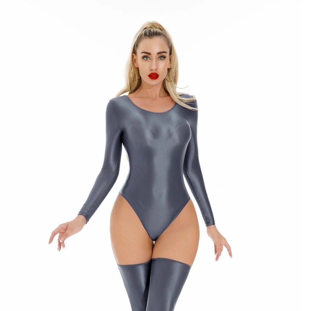 Sexy Women Candy Color High Cut Bodysuit Elastic Dance Tights Smooth Longsleeve Yoga Shapping Leotard One Pieces Thong - T&NLIFESTYLE Sexy Women Candy Color High Cut Bodysuit Elastic Dance Tights Smooth Longsleeve Yoga Shapping Leotard One Pieces Thong