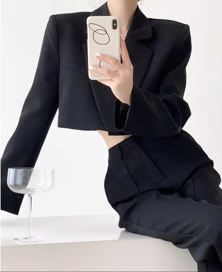 Fashion Women Short Blazer White Basic Jackets Top Elegant Solid Long Sleeve Open Front Coats Casual Short Outwear Office Coat - T&NLIFESTYLE Fashion Women Short Blazer White Basic Jackets Top Elegant Solid Long Sleeve Open Front Coats Casual Short Outwear Office Coat