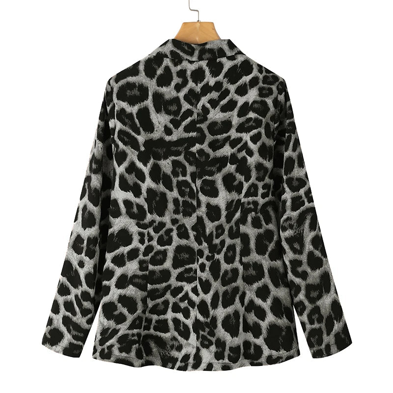 ZANZEA Leopard Print Lightweight Blazer for Women Autumn Notched Lapel Long Sleeve with Shoulder Pad Woman Commute Outerwear - T&NLIFESTYLE ZANZEA Leopard Print Lightweight Blazer for Women Autumn Notched Lapel Long Sleeve with Shoulder Pad Woman Commute Outerwear
