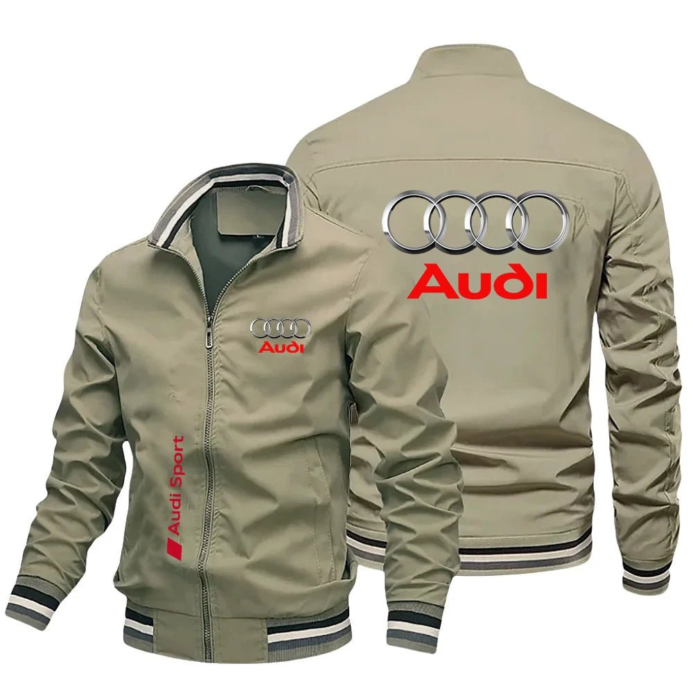 2026 AUDI Chaqueta con cremallera de primavera y otoño, chaqueta deportiva informal con bolsillo lateral para jóvenes, - T&NLIFESTYLE 2026 AUDI Chaqueta con cremallera de primavera y otoño, chaqueta deportiva informal con bolsillo lateral para jóvenes,