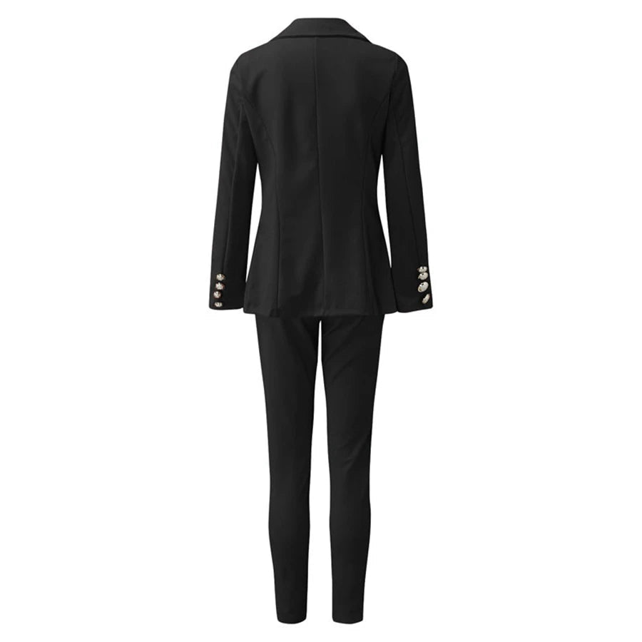 2023 Large Size Autumn/Winter Women's Sexy Single - breasted Solid Color Small Suit Casual Office Wear Elegant Short Coat 2pcs Set - T&NLIFESTYLE 2023 Large Size Autumn/Winter Women's Sexy Single - breasted Solid Color Small Suit Casual Office Wear Elegant Short Coat 2pcs Set
