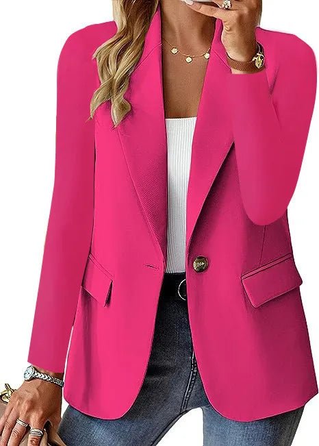 Women OL Blazer Spring Autumn Female One Button Long Sleeve Solid Slim Workwear Business Blazer Coats OUFY - 3008 - T&NLIFESTYLE Women OL Blazer Spring Autumn Female One Button Long Sleeve Solid Slim Workwear Business Blazer Coats OUFY - 3008