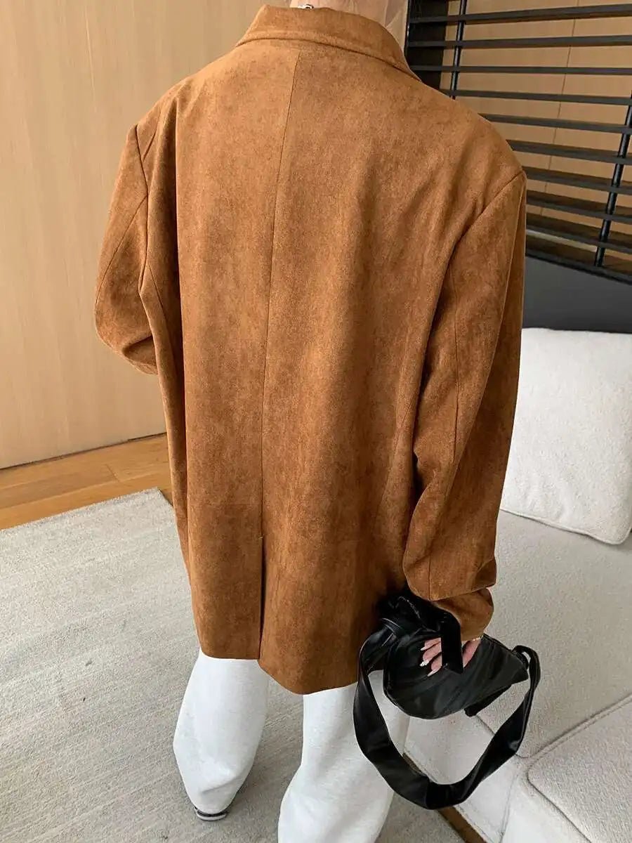 [LANMREM] Vintage Blazers For Women Notched Single Breasted Long Sleeve Office Lady Loose Jackets 2025 Autumn New 26D9821 - T&NLIFESTYLE [LANMREM] Vintage Blazers For Women Notched Single Breasted Long Sleeve Office Lady Loose Jackets 2025 Autumn New 26D9821