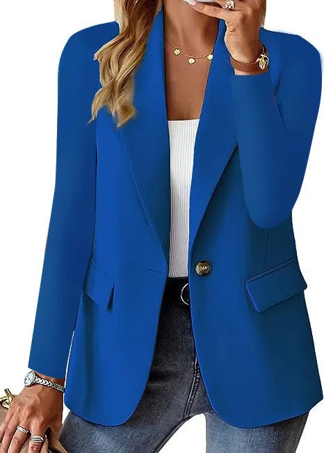 Women OL Blazer Spring Autumn Female One Button Long Sleeve Solid Slim Workwear Business Blazer Coats OUFY - 3008 - T&NLIFESTYLE Women OL Blazer Spring Autumn Female One Button Long Sleeve Solid Slim Workwear Business Blazer Coats OUFY - 3008