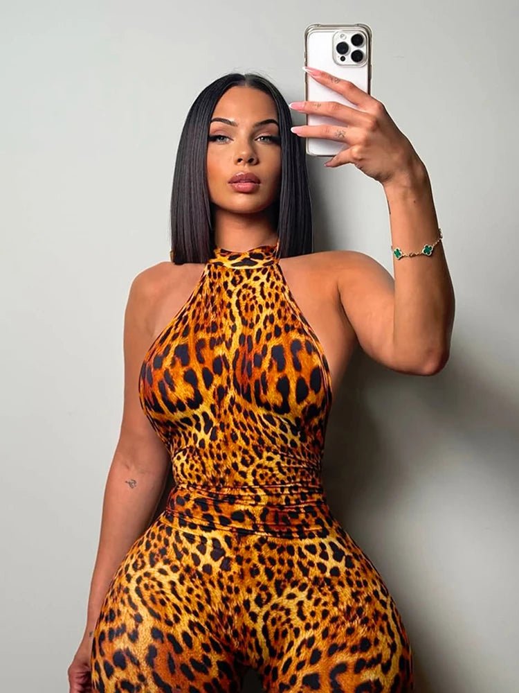 Weird Puss Colorful Print Romper Women Halter Bandage Summer Sexy Hipster Backless Activity Workout Fit Tight Stretch Playsuits - T&NLIFESTYLE Weird Puss Colorful Print Romper Women Halter Bandage Summer Sexy Hipster Backless Activity Workout Fit Tight Stretch Playsuits