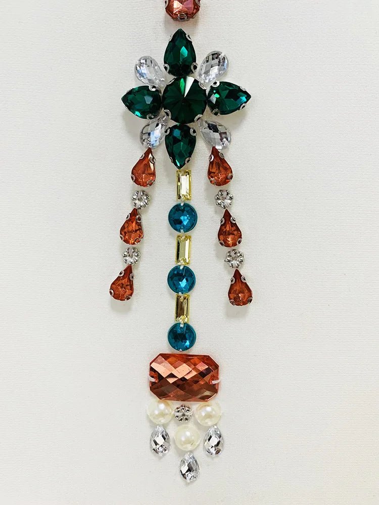 HIGH STREET Newest 2026 Designer Runway Fashion Women's Batwing Sleeves Colorful Crystal Diamonds Beaded Jumpsuit - T&NLIFESTYLE HIGH STREET Newest 2026 Designer Runway Fashion Women's Batwing Sleeves Colorful Crystal Diamonds Beaded Jumpsuit