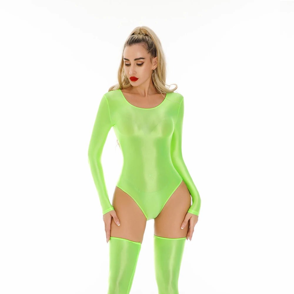 Sexy Women Candy Color High Cut Bodysuit Elastic Dance Tights Smooth Longsleeve Yoga Shapping Leotard One Pieces Thong - T&NLIFESTYLE Sexy Women Candy Color High Cut Bodysuit Elastic Dance Tights Smooth Longsleeve Yoga Shapping Leotard One Pieces Thong