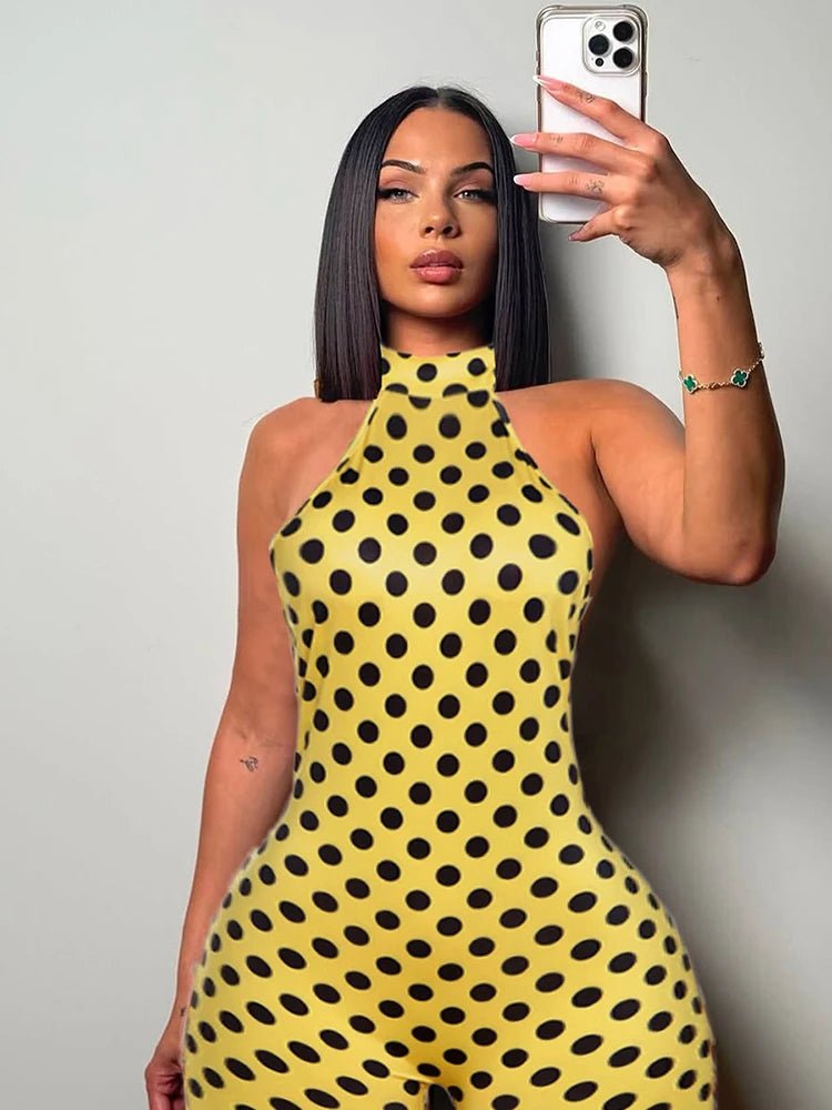 Weird Puss Colorful Print Romper Women Halter Bandage Summer Sexy Hipster Backless Activity Workout Fit Tight Stretch Playsuits - T&NLIFESTYLE Weird Puss Colorful Print Romper Women Halter Bandage Summer Sexy Hipster Backless Activity Workout Fit Tight Stretch Playsuits