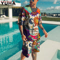 YUHA,Summer Men's Clothing T Shirt Sets 3D Terrible skeleton Print Casual Shorts Tracksuit Male 2 Piece Suit Newest Short Sleev - T&NLIFESTYLE YUHA,Summer Men's Clothing T Shirt Sets 3D Terrible skeleton Print Casual Shorts Tracksuit Male 2 Piece Suit Newest Short Sleev