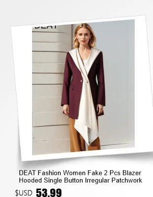 DEAT Fashion White Lace Patchwork Blazer Women's Notched Collar Slim Fit Long Sleeves Single Breasted Suit Jacket New Tide - T&NLIFESTYLE DEAT Fashion White Lace Patchwork Blazer Women's Notched Collar Slim Fit Long Sleeves Single Breasted Suit Jacket New Tide
