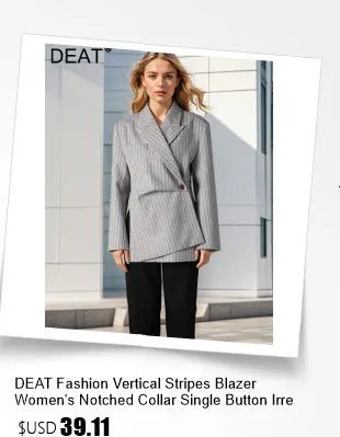 DEAT Fashion White Lace Patchwork Blazer Women's Notched Collar Slim Fit Long Sleeves Single Breasted Suit Jacket New Tide - T&NLIFESTYLE DEAT Fashion White Lace Patchwork Blazer Women's Notched Collar Slim Fit Long Sleeves Single Breasted Suit Jacket New Tide