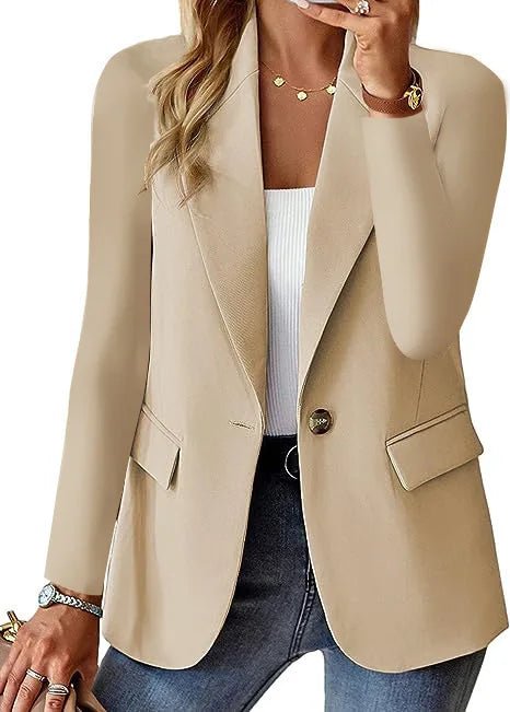 Women OL Blazer Spring Autumn Female One Button Long Sleeve Solid Slim Workwear Business Blazer Coats OUFY - 3008 - T&NLIFESTYLE Women OL Blazer Spring Autumn Female One Button Long Sleeve Solid Slim Workwear Business Blazer Coats OUFY - 3008