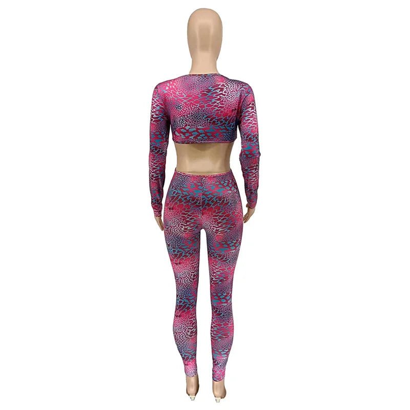 Sexy Hollow Out Rompers Womens Jumpsuit Long Sleeve Snakeskin Printed Club Wear Skinny Slim Party Jumpsuits Bodycon Overalls - T&NLIFESTYLE Sexy Hollow Out Rompers Womens Jumpsuit Long Sleeve Snakeskin Printed Club Wear Skinny Slim Party Jumpsuits Bodycon Overalls